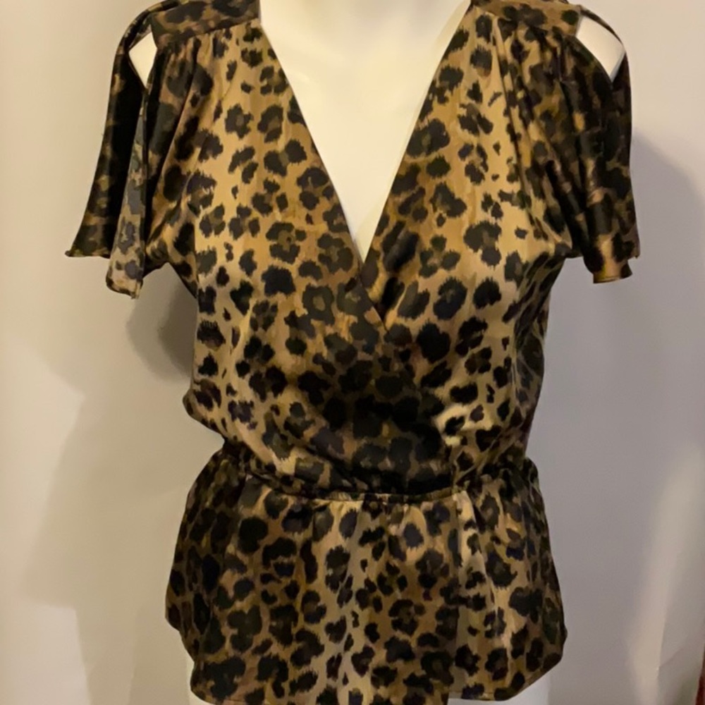 Moda International leopard blouse size XS
